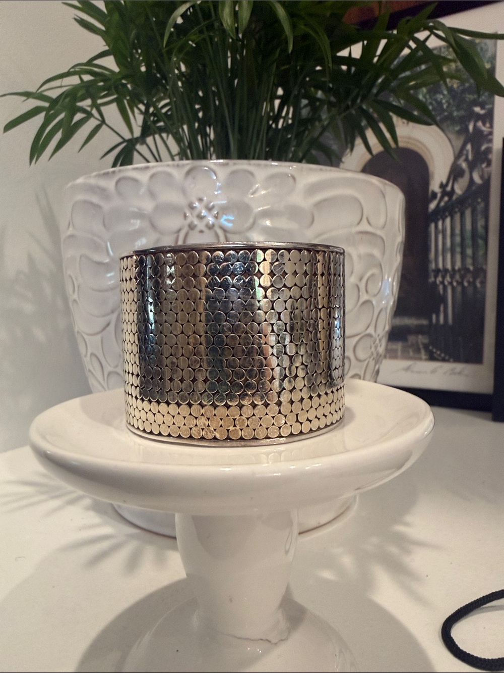 Anna Beck Wide Cuff Bracelet – Sterling Silver Beaded Dot Design